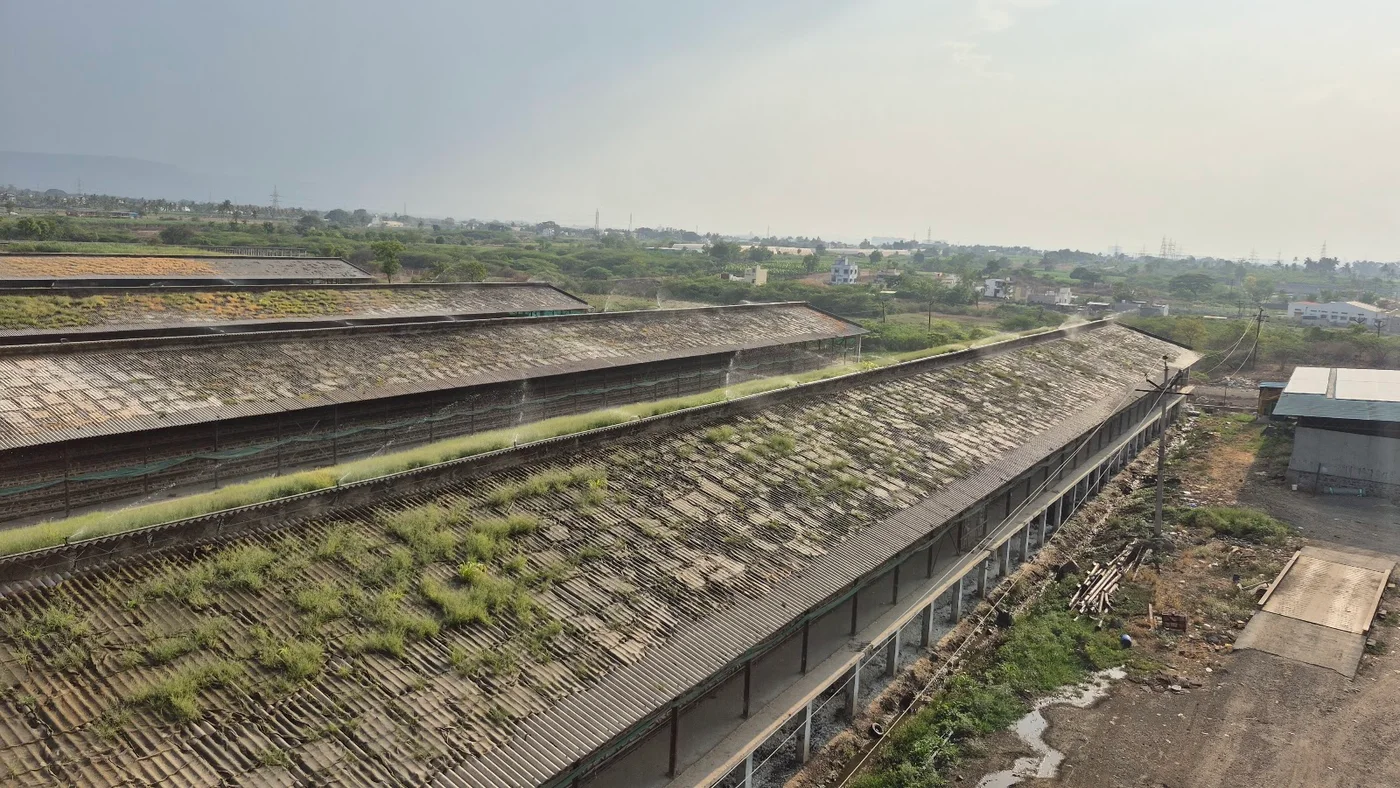 Overlook of the shed yard and nearby service buildings